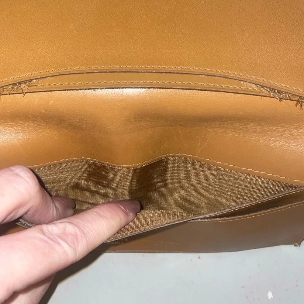 Celine Leather Brown Logo Continental Wallet